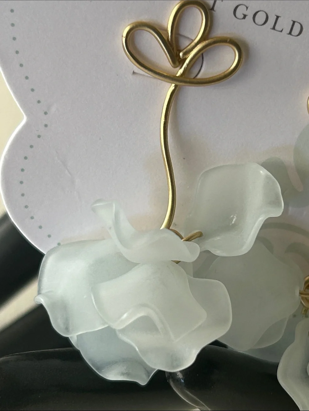 449 18K gold plated Corolla drop earrings/wedding/bridal/dressy